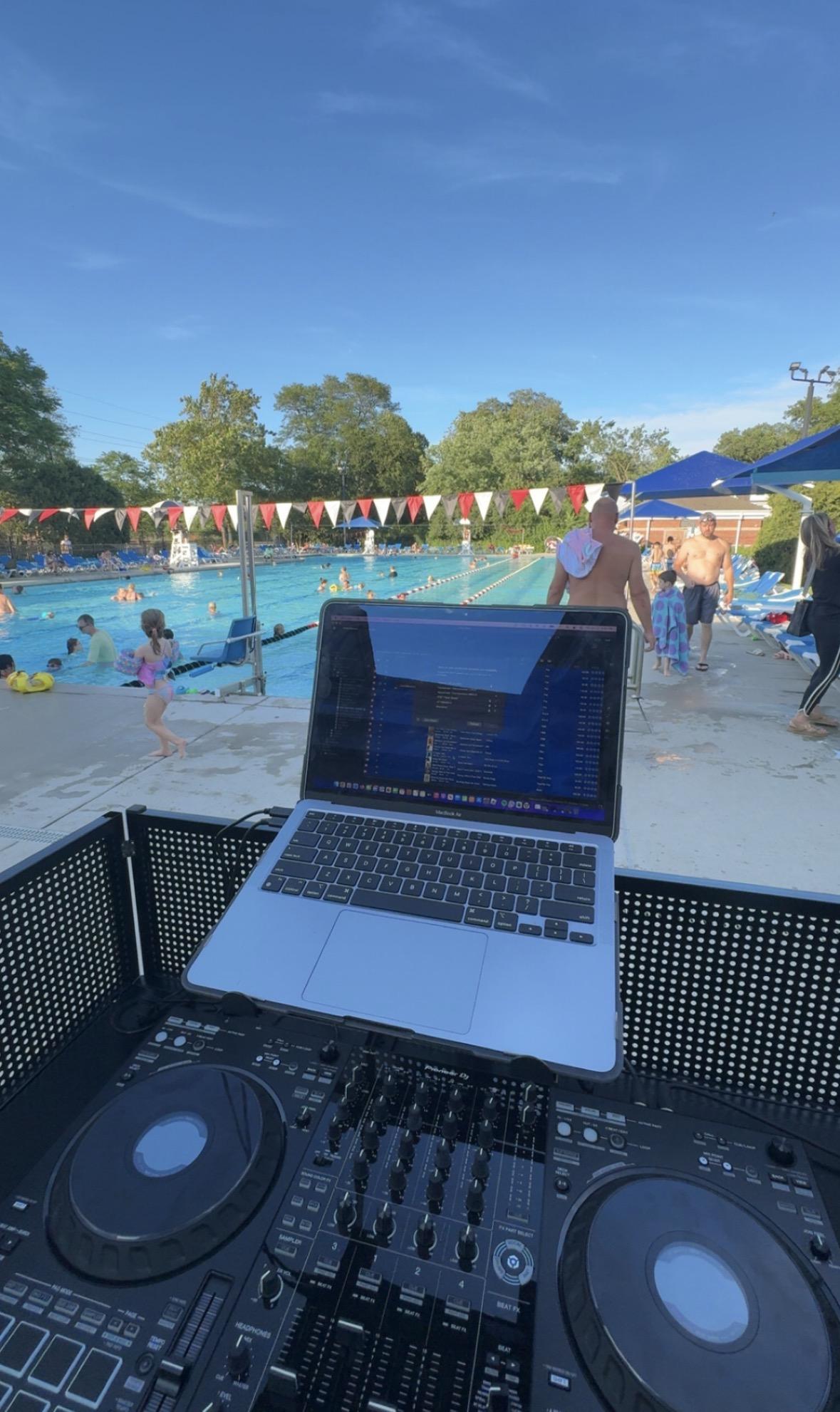 Poolside DJ setup