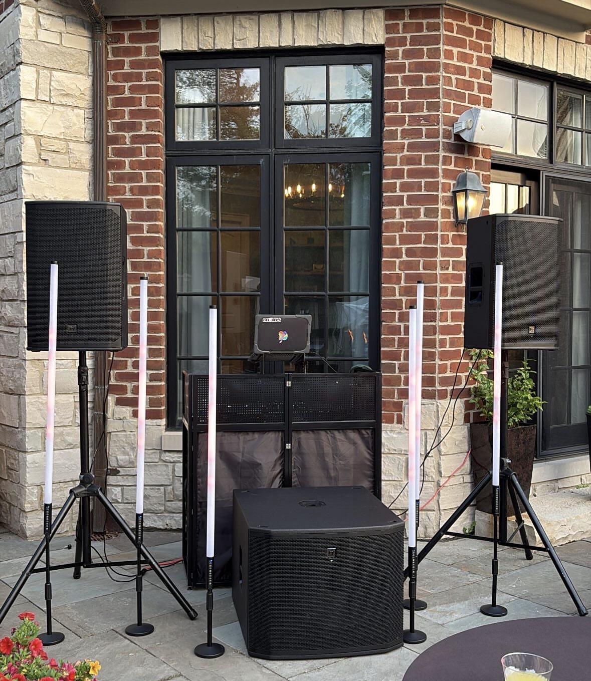 BOK Music sound system with EV speakers, lighting, and subwoofer